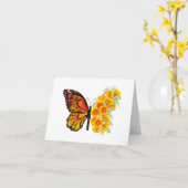 黄色のカリフォルニアポピーを持つ花蝶 カード (黄色い花)