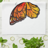 黄色のカリフォルニアポピーを持つ花蝶 キッチンタオル (折り畳み)