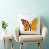 黄色のカリフォルニアポピーを持つ花蝶 クッション (椅子)