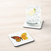 黄色のカリフォルニアポピーを持つ花蝶 コースター (右側)