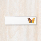 黄色のカリフォルニアポピーを持つ花蝶 サインプレート (正面)