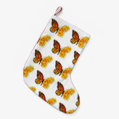 黄色のカリフォルニアポピーを持つ花蝶 スモールクリスマスストッキング (正面 (吊り時))