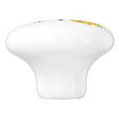 黄色のカリフォルニアポピーを持つ花蝶 セラミックノブ (側面)