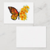 黄色のカリフォルニアポピーを持つ花蝶 ノートカード (正面/裏面)