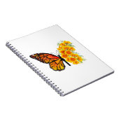 黄色のカリフォルニアポピーを持つ花蝶 ノートブック (右側)