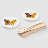 黄色のカリフォルニアポピーを持つ花蝶 ハンドファン (組立なし)