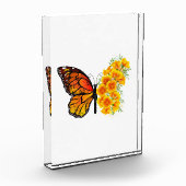 黄色のカリフォルニアポピーを持つ花蝶 フォトブロック (左)