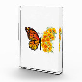 黄色のカリフォルニアポピーを持つ花蝶 フォトブロック (右)