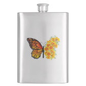 黄色のカリフォルニアポピーを持つ花蝶 フラスク (正面)