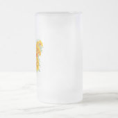 黄色のカリフォルニアポピーを持つ花蝶 フロストグラスビールジョッキ (中央)