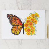 黄色のカリフォルニアポピーを持つ花蝶 ペーパーパッド (インサイチュ)