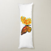 黄色のカリフォルニアポピーを持つ花蝶 ボディピロー (裏面 (縦))