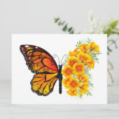 黄色のカリフォルニアポピーを持つ花蝶 メニュー (スタンド正面)