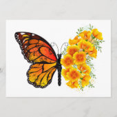 黄色のカリフォルニアポピーを持つ花蝶 メニュー (正面)