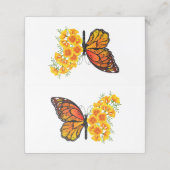 黄色のカリフォルニアポピーを持つ花蝶 ロイヤリティカード (外部開封)