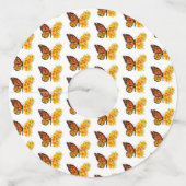 黄色のカリフォルニアポピーを持つ花蝶 ワイングラスタグ (裏面)