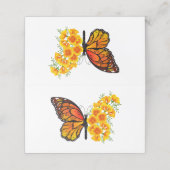 黄色のカリフォルニアポピーを持つ花蝶 予約カード (外部開封)