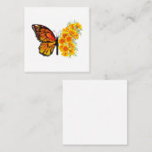 黄色のカリフォルニアポピーを持つ花蝶 割引カード (正面/裏面)