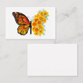 黄色のカリフォルニアポピーを持つ花蝶 名刺 (正面/裏面)