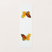 黄色のカリフォルニアポピーを持つ花蝶 名刺 (外部フラット)