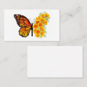 黄色のカリフォルニアポピーを持つ花蝶 紹介カード (正面/裏面)