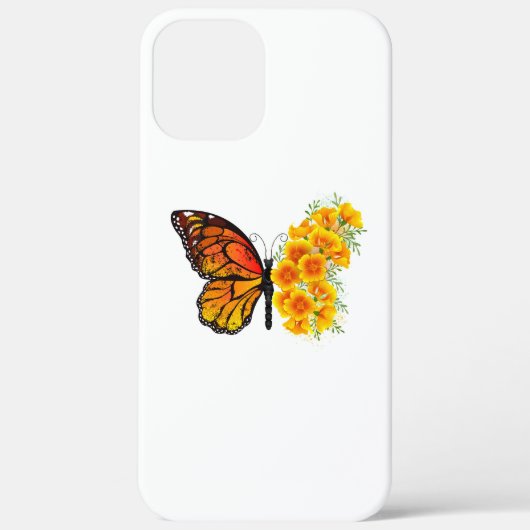 黄色のカリフォルニアポピーを持つ花蝶 Case-Mate iPhoneケース (裏面)