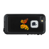 黄色のカリフォルニアポピーを持つ花蝶 LifeProof iPhoneケース (裏面横)