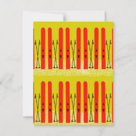 黄色のカードに赤いスキー シーズンカード