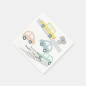 黄色のカーバルーン白い赤ちゃんシャワー スタンダードカクテルナプキン (角)