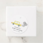 黄色のカーバルーン白い赤ちゃんシャワー フェイバータグ (インサイチュ)