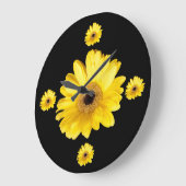 黄色のガーベラデイジー写真 ラージ壁時計 (傾斜)
