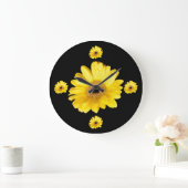 黄色のガーベラデイジー写真 ラージ壁時計 (ホーム)