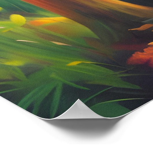 黄色のキノコ ポスター (角)