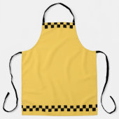 黄色のキャブ市松模様にパターン エプロン (正面)