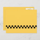 黄色のキャブ市松模様にパターン ポストカード (正面/裏面)