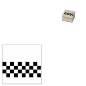 黄色のキャブ市松模様にパターン ラバースタンプ (押印)