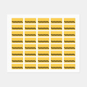 黄色のキャブ市松模様にパターン ラベル (シート)