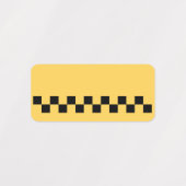 黄色のキャブ市松模様にパターン ラベル (デザイン1)