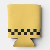 黄色のキャブ市松模様にパターン 缶クーラー (裏面)