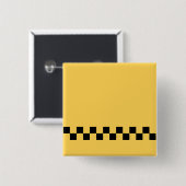 黄色のキャブ市松模様にパターン 缶バッジ (正面&裏面)
