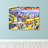 黄色のキュー キャンバスプリント (インサイチュ (ウッドフロア))