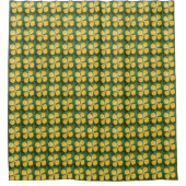 黄色のキンポウゲの花の模様 シャワーカーテン (正面)