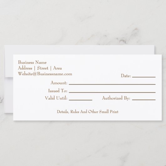 黄色のギフト証明書に大きな白のデイジー (裏面)