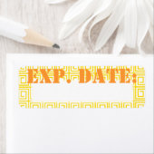 黄色のギリシャ語の有効期限ラベル ラベル (インサイチュ)