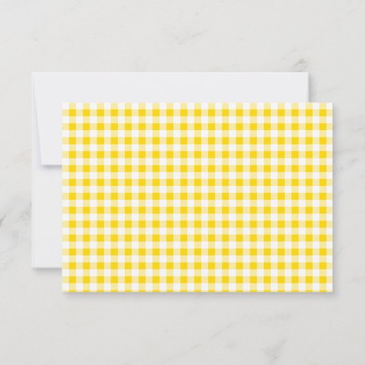 黄色のギンガムチェック用個人文房具 サンキューカード (裏面)