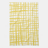 黄色のギンガムパターン キッチンタオル (縦)