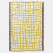 黄色のギンガムパターン スローブランケット (正面縦)