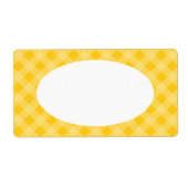 黄色のギンガムラベル ラベル (正面)