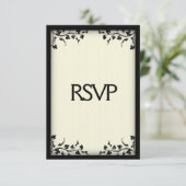 黄色のクラス RSVP（出欠確認） メニュー付き 出欠カード (スタンド正面)