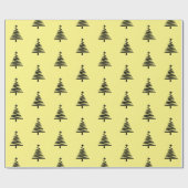 黄色のクリスマスツリー ラッピングペーパー (フラット)